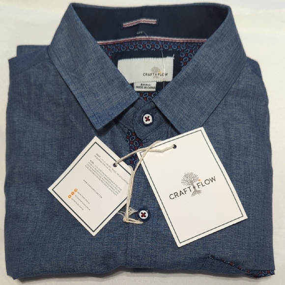 Elegant Denim Blue Casual Shirt for Men - Picture 12 of 13